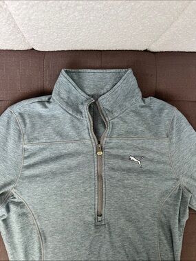 Puma Gray 1/4 Zip-Up Jacket with Thumbholes ~ XS
